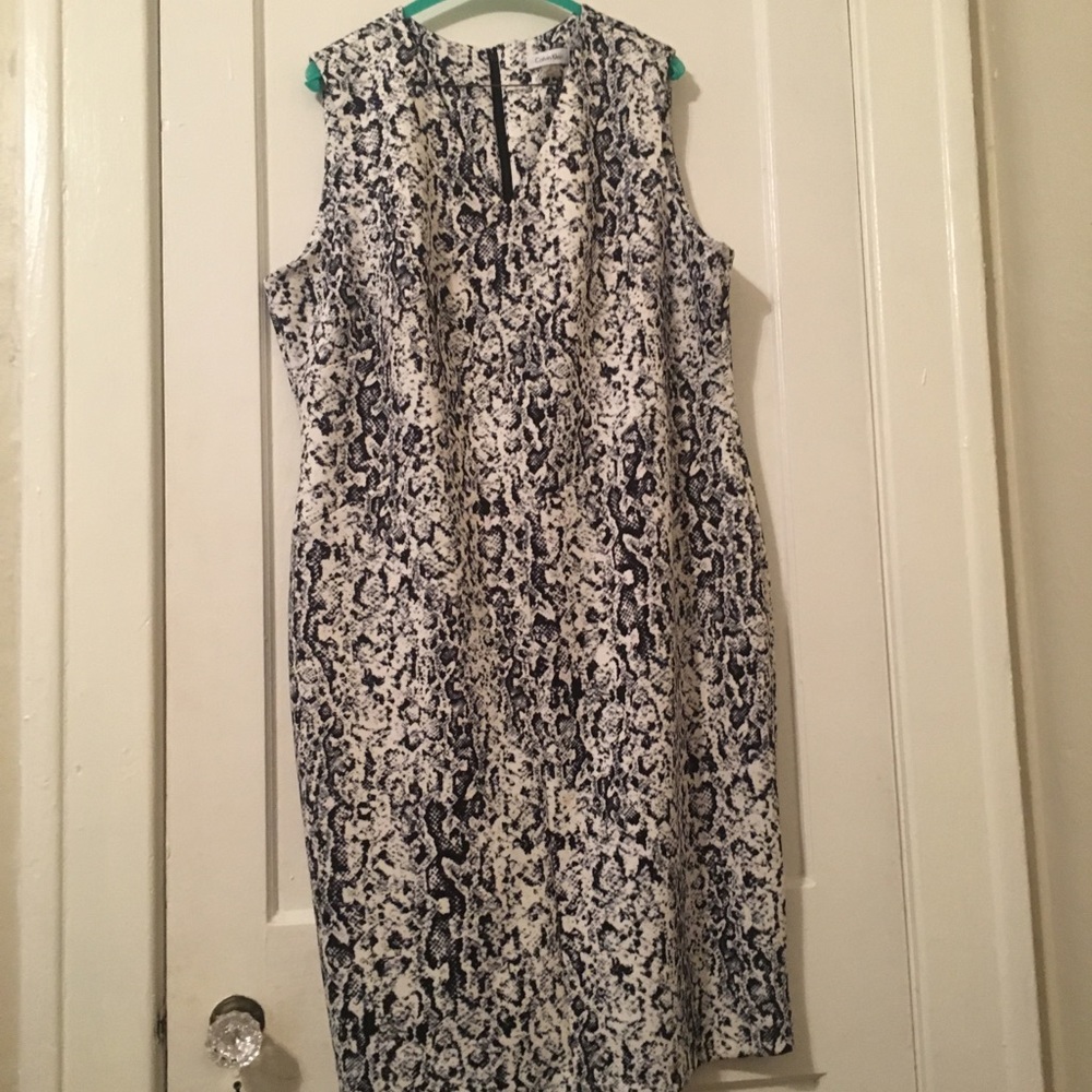 Calvin Klein Sheath Dress snake skin pattern